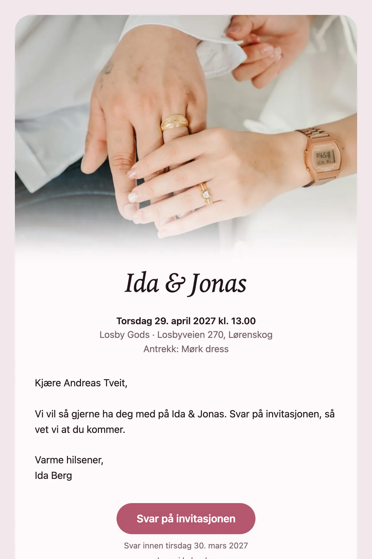 Invitasjonen i innboksen