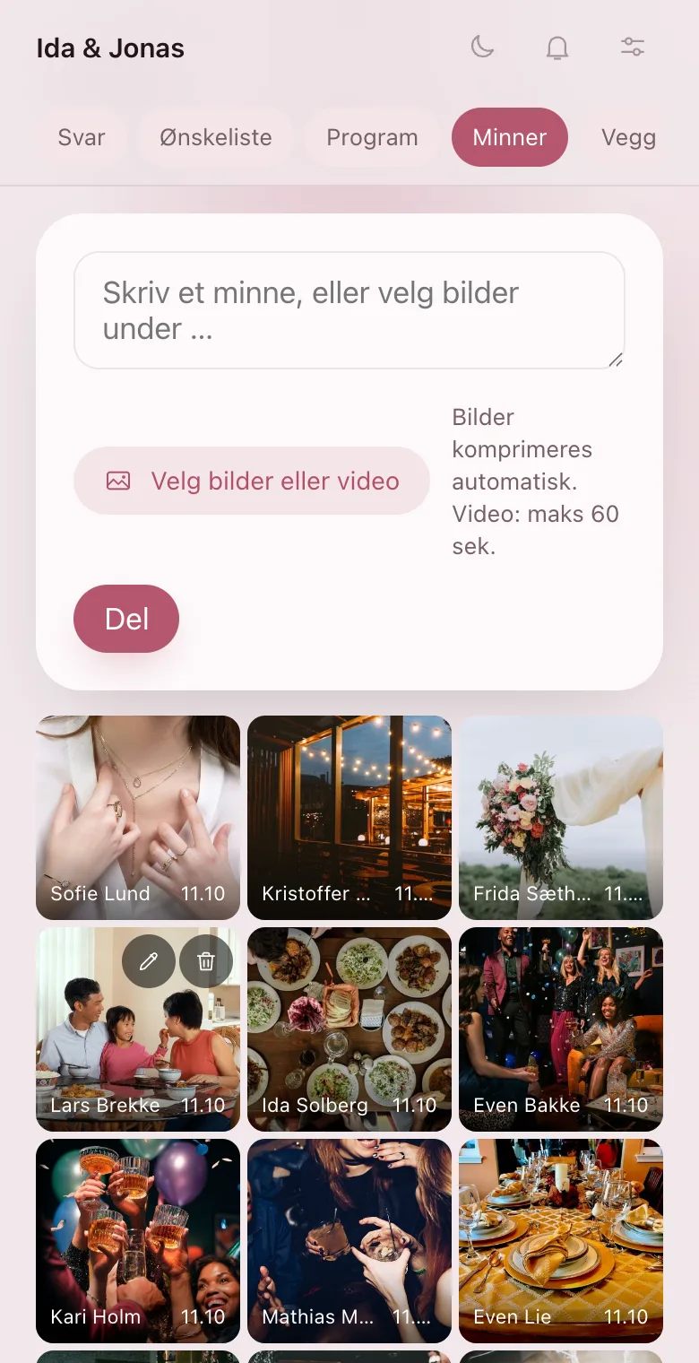 Bilder og video på mobilen