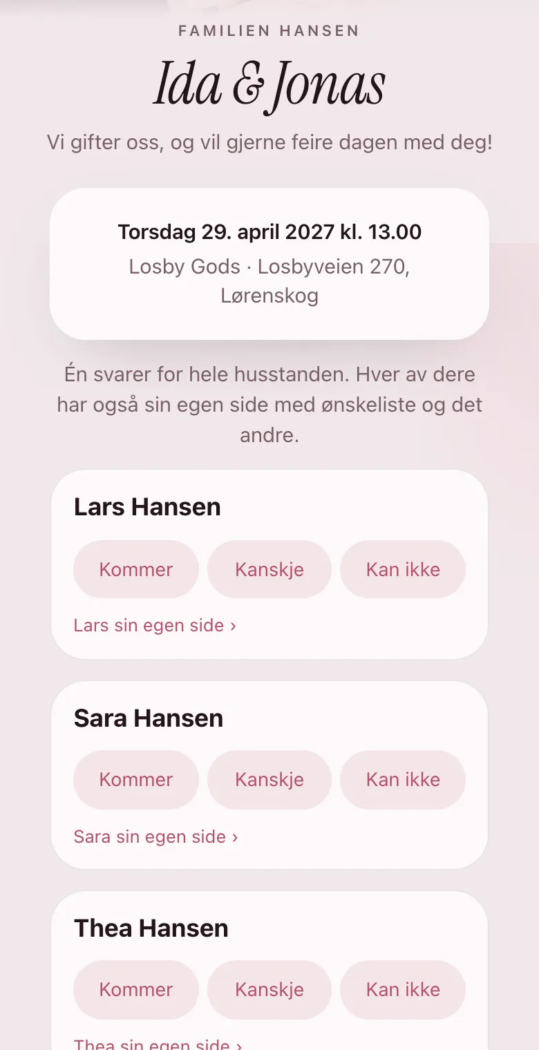 Svar, følge og allergier på mobilen